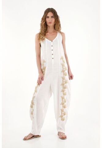 Tennis Overall En Lino 100% Amplio Para Mujer Tennis