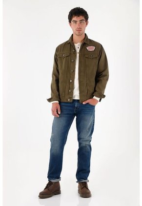 Tennis Camisa Tipo Chaqueta Con Parche Para Hombre