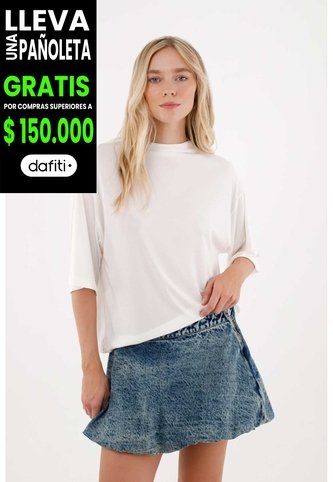 Tennis Camiseta Cuello Alto Crudo Para Mujer Tennis