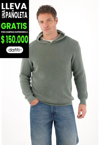 Tennis Buzo Tipo Hoodie Tejido Verde Para Hombre Tennis