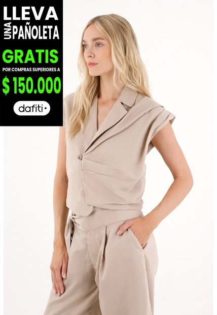 Tennis Chaleco Con Diseño Cruzado Café Con Textura Suave Para Mujer