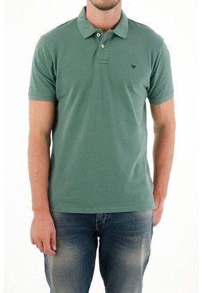 Tennis Polo Verde Con Raqueta Multicolor Para Hombre