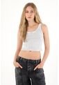 Tennis Camiseta Tipo Esqueleto En Rib Gris Para Mujer de Tennis
