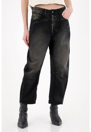 Tennis Jean Horseshoe Tiro Medio Negro Para Mujer