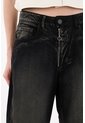 Tennis Jean Horseshoe Tiro Medio Negro Para Mujer de Tennis