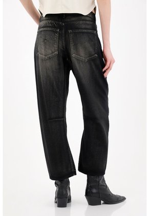 Tennis Jean Horseshoe Tiro Medio Negro Para Mujer