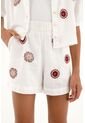 Bermuda Con Bordado De Flores Crudo Para Niña de Tennis