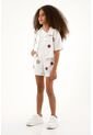 Bermuda Con Bordado De Flores Crudo Para Niña de Tennis