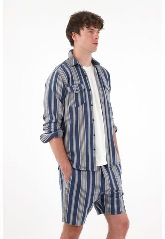 Camisa Manga Larga Con Diseño A Rayas Para Hombre Tennis