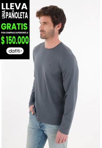 Tennis Camiseta Manga Larga Azul Para Hombre Tennis