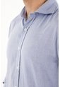 Tennis Camisa Azul Con Diseño Preteñido Manga Larga Para Hombre de Tennis