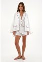 Tennis Abrigo Blanco Tipo Blazer En Lino Para Mujer de Tennis