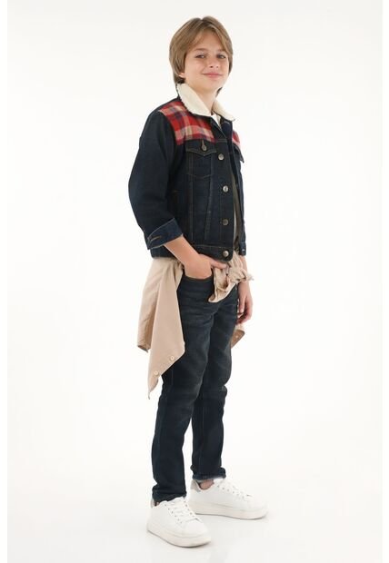 Chaqueta Trucker Forrada En Ovejero Para Niño