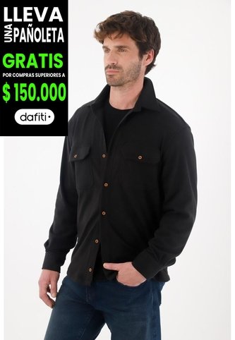 Tennis Camisa De Cuello Clásico Negra Para Hombre Tennis