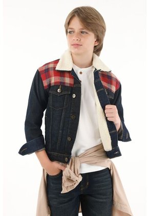 Chaqueta Trucker Forrada En Ovejero Para Niño