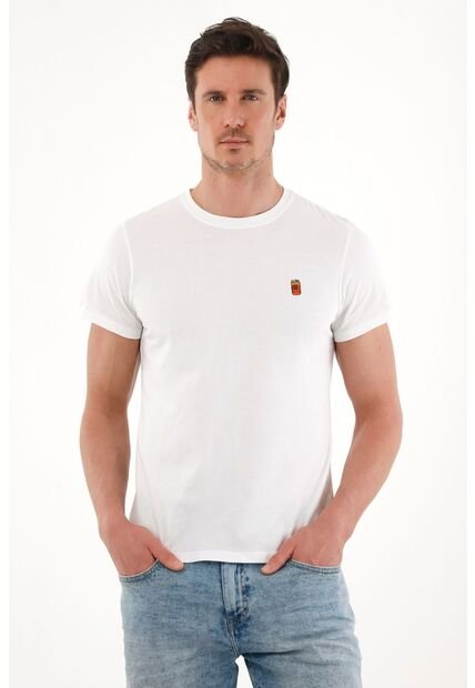 Tennis Camiseta De Cuello Redondo Blanca Para Hombre