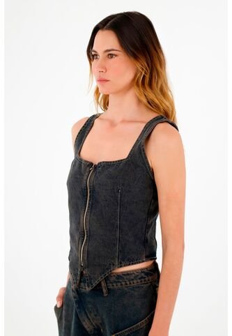 Tennis Chaleco Azul Con Cierre Para Mujer Tennis