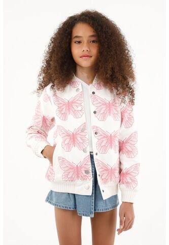 Chaqueta Tipo Bomber De Mariposas Para Niña Tennis