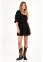 Tennis Vestido Corto En 100% Lino Negro Para Mujer de Tennis