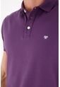 Tennis Polo Para Hombre De Algodón Morado Fit Regular Con Mini Logo Bordado de Tennis