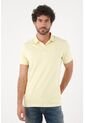 Tennis Polo Para Hombre En Algodón Amarillo Pastel Fit Clásico Con Logo Minimal de Tennis