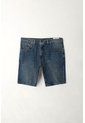 Tennis Bermuda Fit Recto Con Lavado Vintage En Denim De Algodón Azul Medio Para Hombre de Tennis