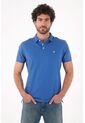Tennis Polo Para Hombre De Algodón Azul Royal Fit Clásico Con Mini Bordado de Tennis