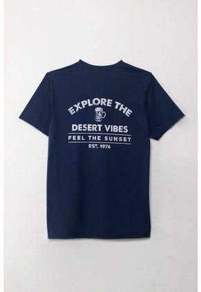 Tennis Camiseta Manga Corta Estampada Azul Para Hombre