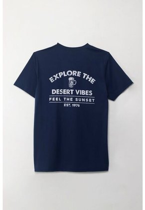 Tennis Camiseta Manga Corta Estampada Azul Para Hombre