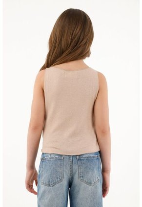 Camiseta Crudo Manga Sisa Para Niña