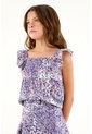 Camisa Morada Manga Sisa Para Niña de Tennis