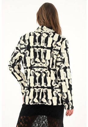 Tennis Blazer Largo Con Detalles Afelpados Para Mujer