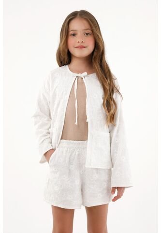 Abrigo En Tela De Ojalillo Para Niña Tennis