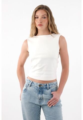 Tennis Camiseta En Rib Manga Sisa Crudo Para Mujer Tennis