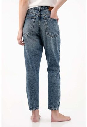 Tennis Jean Recto De Tiro Alto Azul Para Mujer