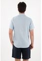 Tennis Camisa Tipo Bowling En Lino Azul Para Hombre de Tennis