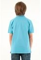 Polo Azul Manga Corta Para Niño de Tennis
