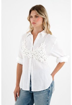 Camisa Tipo Crop Blanca Para Mujer