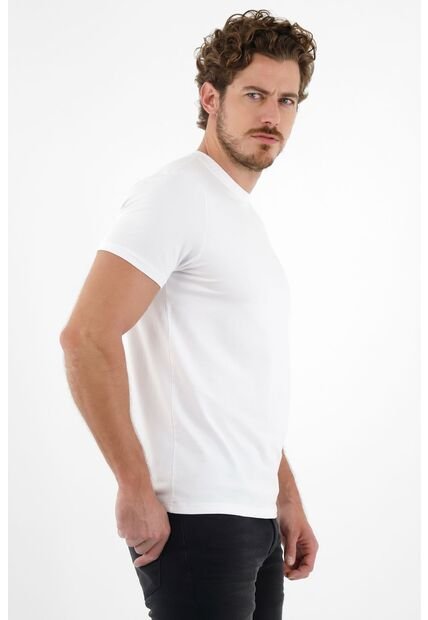 Tennis Camiseta Blanca Cuello Redondo Para Hombre