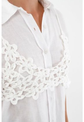 Camisa Tipo Crop Blanca Para Mujer