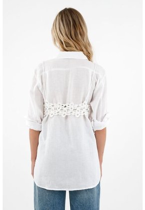 Camisa Tipo Crop Blanca Para Mujer