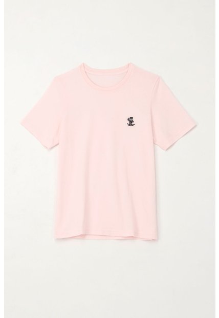 Camiseta Con Estampado En Algodón 100% Rosada Para Niño