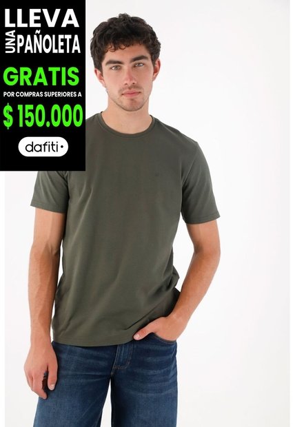 Tennis Camiseta Básica Con Raqueta Verde Para Hombre