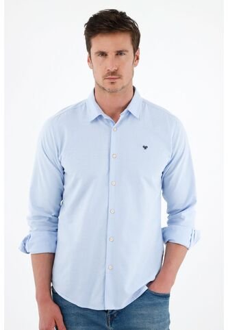 Tennis Camisa Azul Manga Larga Para Hombre Tennis