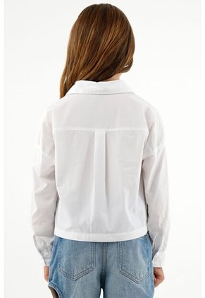 Camisa Blanca Con Cuello Clásico Para Niña