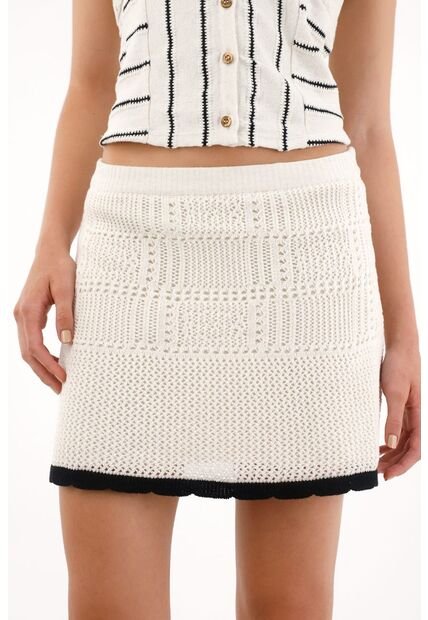 Tennis Falda Corta Con Ruedo En Contraste Para Mujer