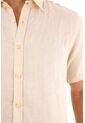 Camisa Manga Corta En 100% Lino Crudo Para Hombre de Tennis
