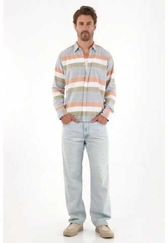 Tennis Camisa Con Diseño A Rayas Multicolor Para Hombre Tennis