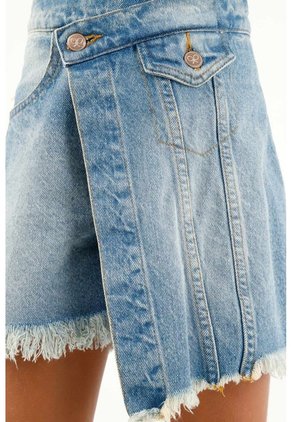 Falda Estilo Short En Denim Para Niña
