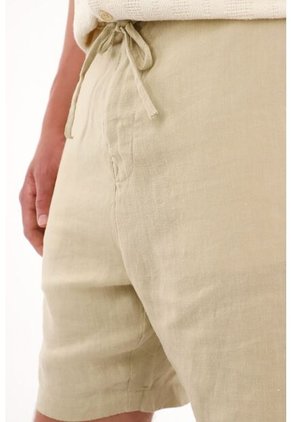 Bermuda En 100% Lino Tipo Chino Verde Para Hombre